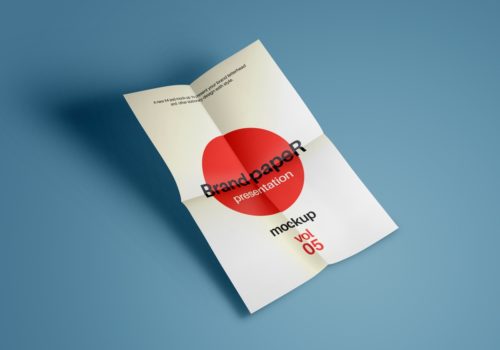 Bold Red Logo And Folded Paper Mockup